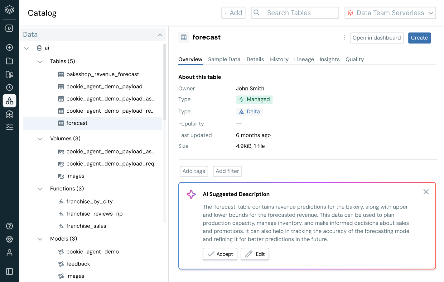 Data and AI Catalog